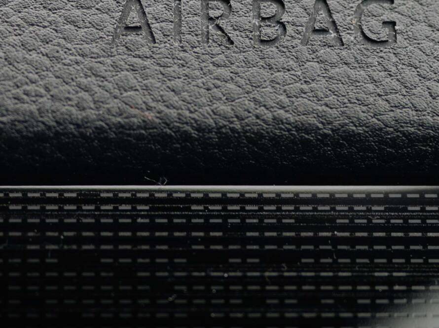 Detail shot of the word airbag